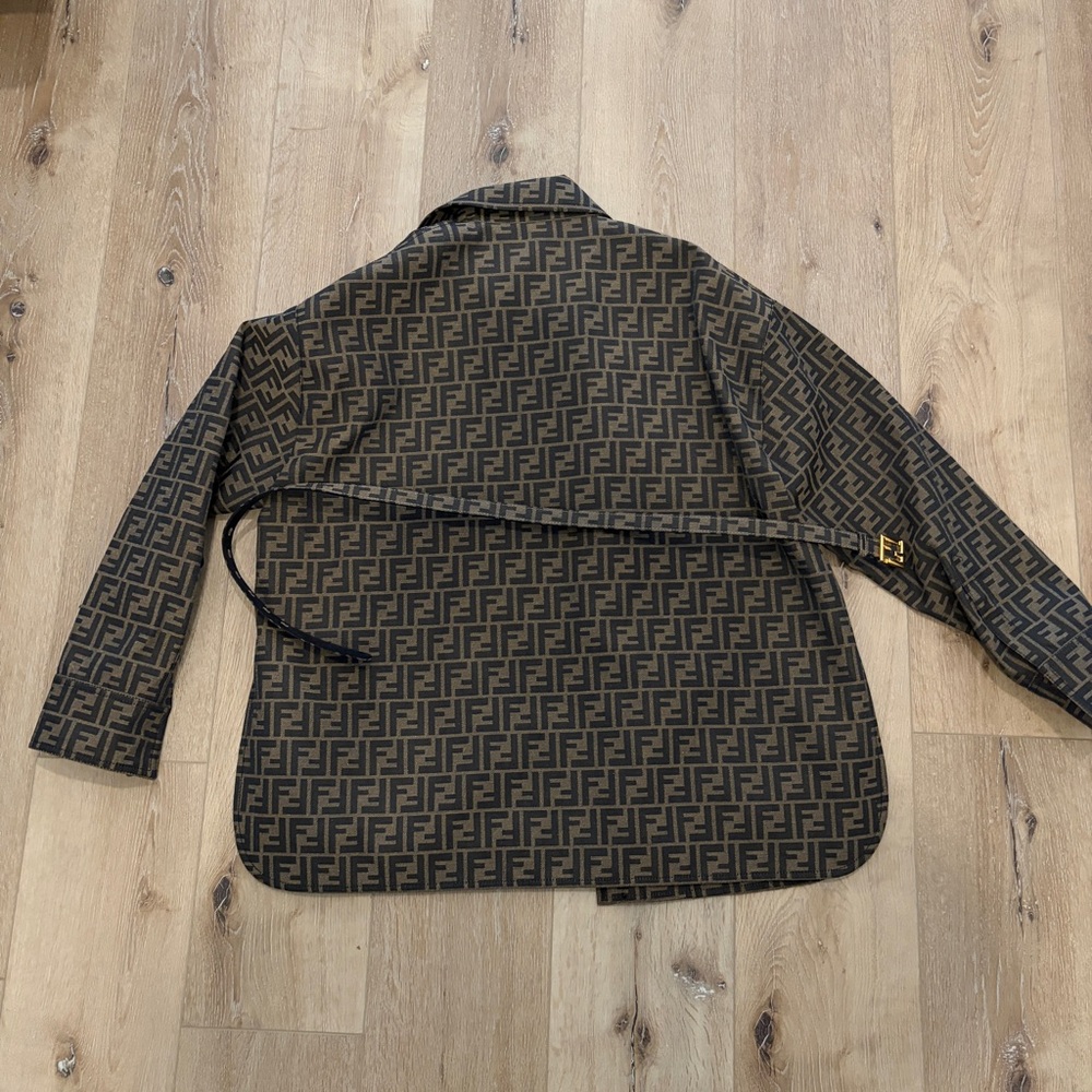 Fendi Go-to FF-jacquard Belted Canvas Jacket - Picture 9 of 10